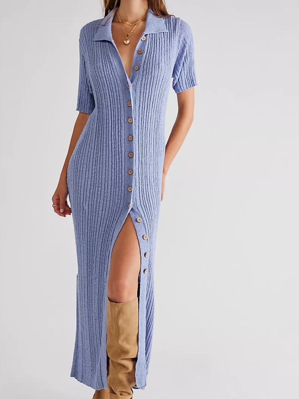 Free People Beach Riding Waves Sweater Midi in Rock Crystal Size Small